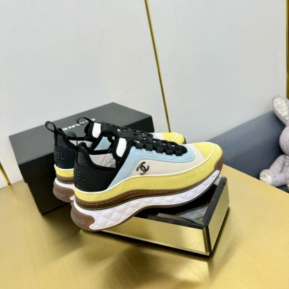 Chanel classic yellow and blue mix and match fashion casual dad shoes for men and women