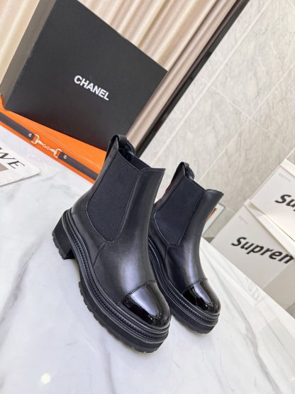 Chanel's latest black fashionable Chelsea boots for autumn and winter