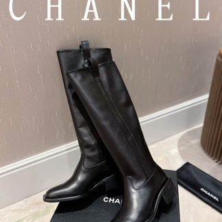 Chanel autumn and winter high-end custom black catwalk luxury boots