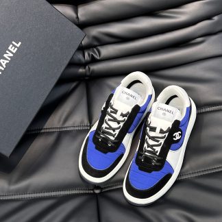 Chanel autumn and winter new blue and black fashionable cowhide breathable sneakers