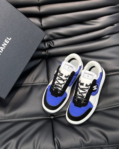 Chanel autumn and winter new blue and black fashionable cowhide breathable sneakers
