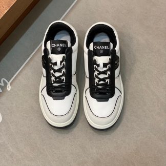 Chanel autumn and winter new gray and white fashionable cowhide breathable sneakers