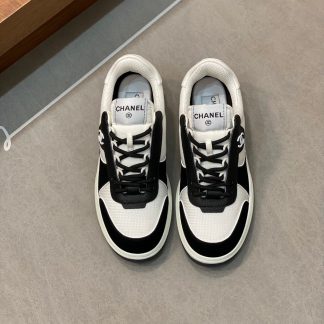Chanel autumn and winter new black and white fashionable cowhide breathable sneakers