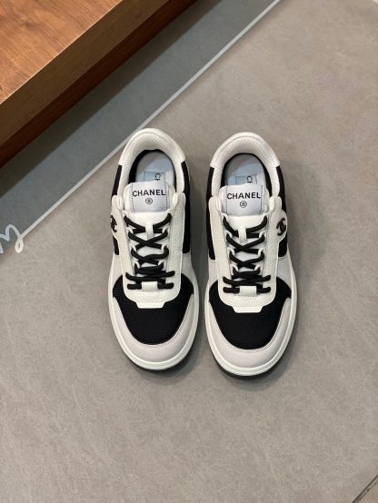 Chanel autumn and winter new black and gray fashionable cowhide breathable sneakers