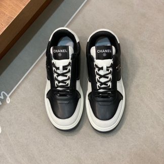 Chanel autumn and winter new gray and black fashionable cowhide breathable sneakers