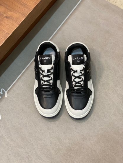Chanel autumn and winter new gray and black fashionable cowhide breathable sneakers