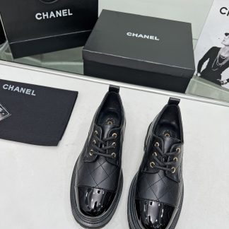Chanel autumn and winter new black versatile leather loafers