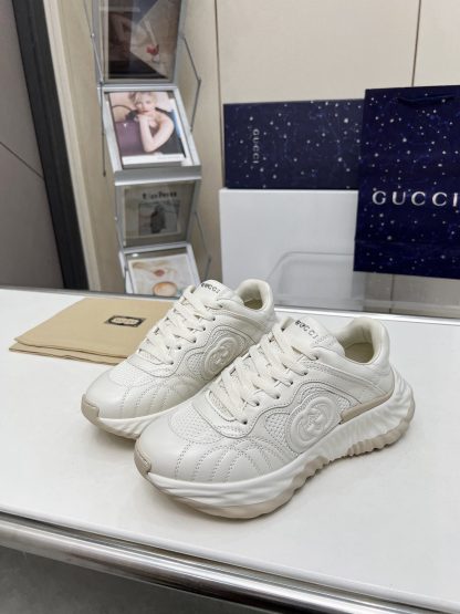 Chanel White Leather and Knitted Casual Sneakers