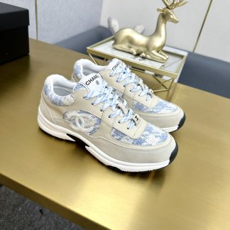 Chanel apricot blue mix and match classic fashion casual sneakers