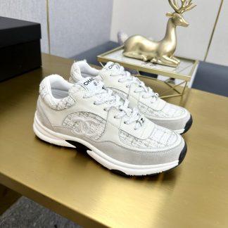 Chanel beige mix classic fashion casual sneakers