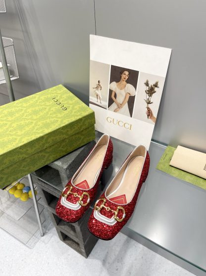 Gucci's new horsebit chunky heel shoes for early spring