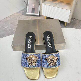 VERSACE flat slide sandals