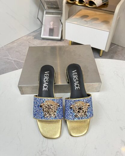 VERSACE flat slide sandals