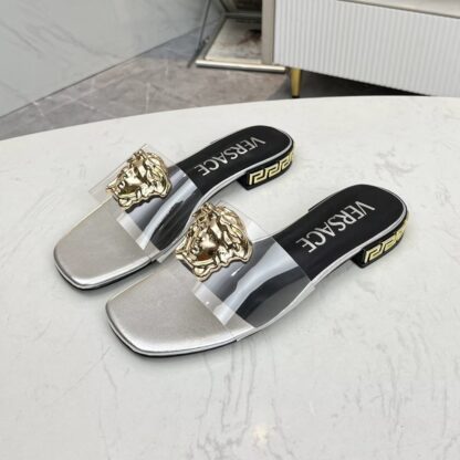 VERSACE flat slide sandals