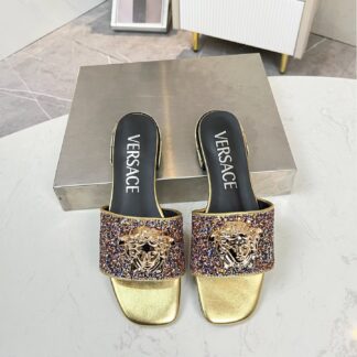 VERSACE flat slide sandals