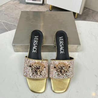 VERSACE flat slide sandals