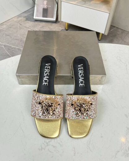 VERSACE flat slide sandals