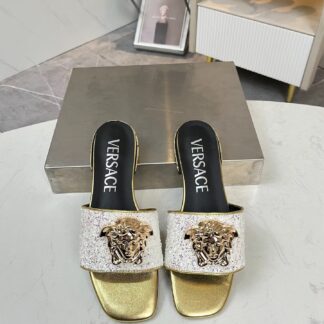 VERSACE flat slide sandals