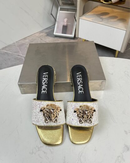 VERSACE flat slide sandals