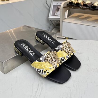 VERSACE flat slide sandals