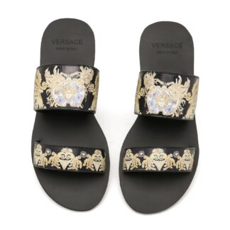 VERSACE flat printed sandals