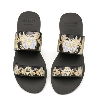 VERSACE flat printed sandals