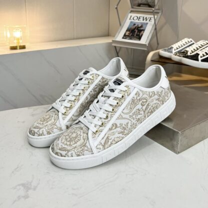 VERSACE new versatile canvas jacquard pattern casual men's shoes