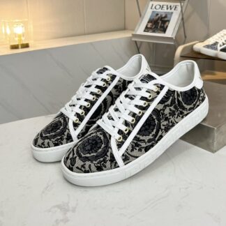 VERSACE new versatile canvas jacquard pattern casual men's shoes