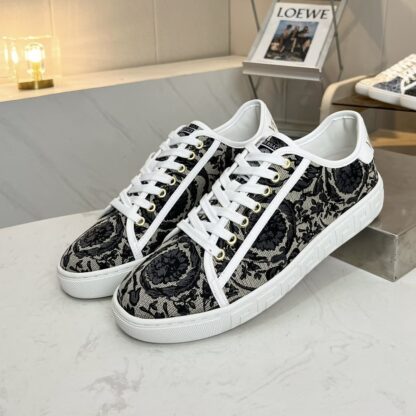 VERSACE new versatile canvas jacquard pattern casual men's shoes