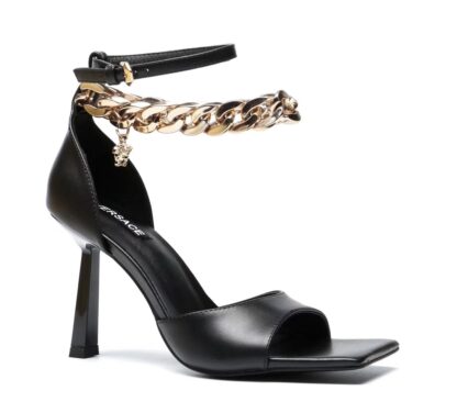 VERSACE square-toed high-heeled chain sandals - Image 2