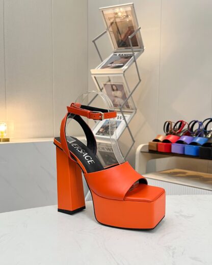 VERSACE SQUARE TOE CHIC HIGH HEELS - Image 2
