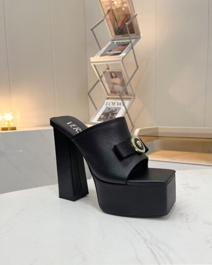 VERSACE SQUARE TOE CHIC HIGH HEELS - Image 2