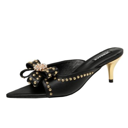 VERSACE Bow Temperament Sandals High Heels - Image 2