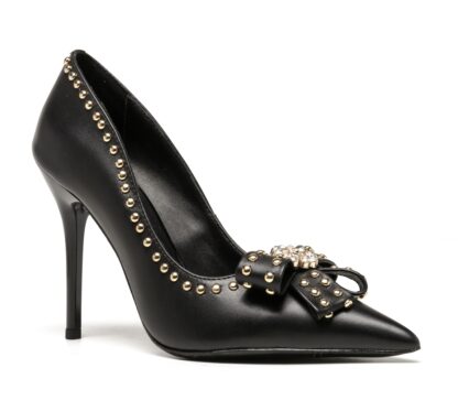 VERSACE Gold Stud Bow High Heels - Image 2