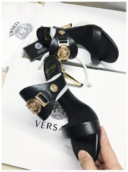 VERSACE stylish temperament one-strap sandals high heels - Image 2