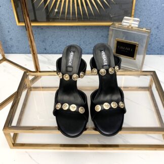VERSACE fashion single-strap peep-toe high heels