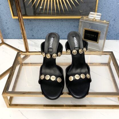 VERSACE fashion single-strap peep-toe high heels