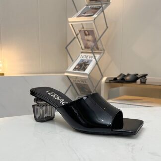 VERSACE new block heel sandals high heels