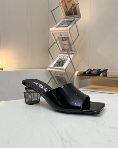 VERSACE new block heel sandals high heels