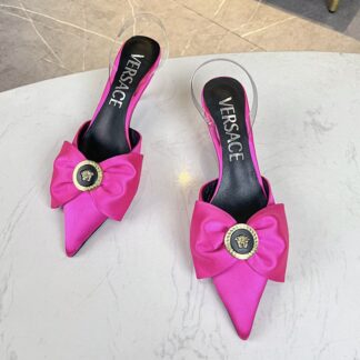 VERSACE Silk Bow Temperament Sandals High Heels