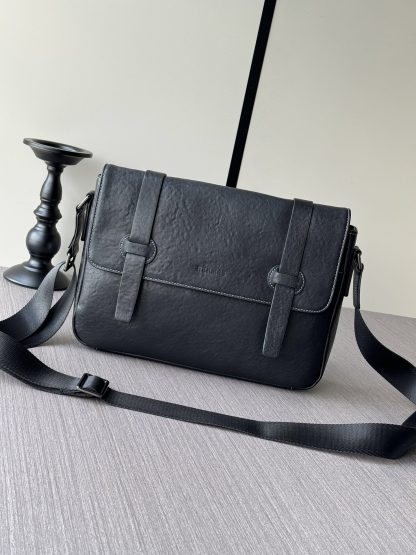 Hermès black large capacity top material crossbody bag