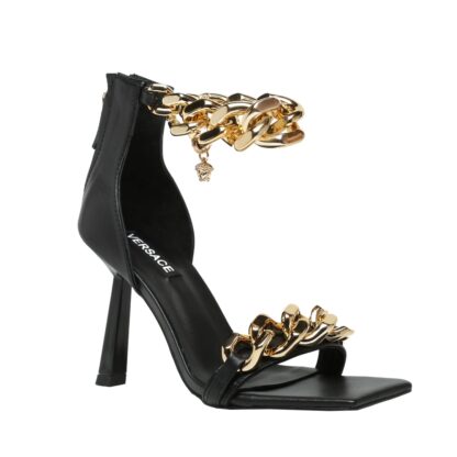VERSACE SQUARE TOE CHAIN ​​HIGH HEELS - Image 2