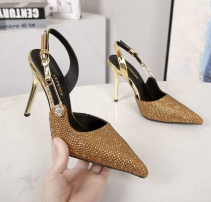 VERSACE elegant and elegant rhinestone high heels - Image 2