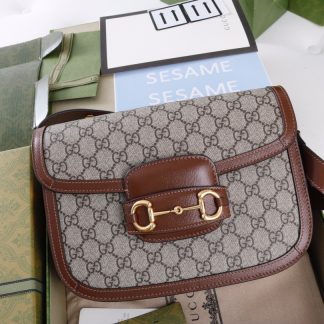 Gucci Double G Interlocking Pattern Flap Shoulder Bag