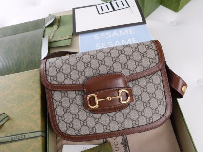 Gucci Double G Interlocking Pattern Flap Shoulder Bag