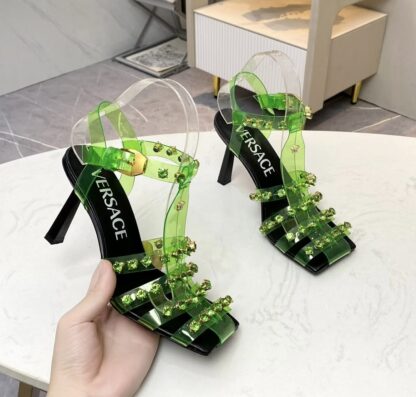VERSACE stylish cage diamond sandals high heels - Image 2