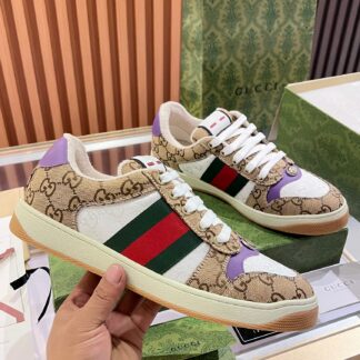 Gucci retro distressed elements, washed retro logo casual shoes on the tongue