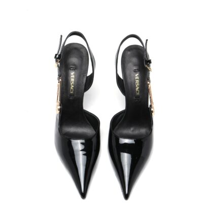 VERSACE stylish safety pin buckle elegant high heels