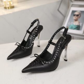 VERSACE new pointed rivet sandals high heels
