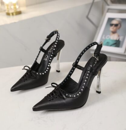 VERSACE new pointed rivet sandals high heels